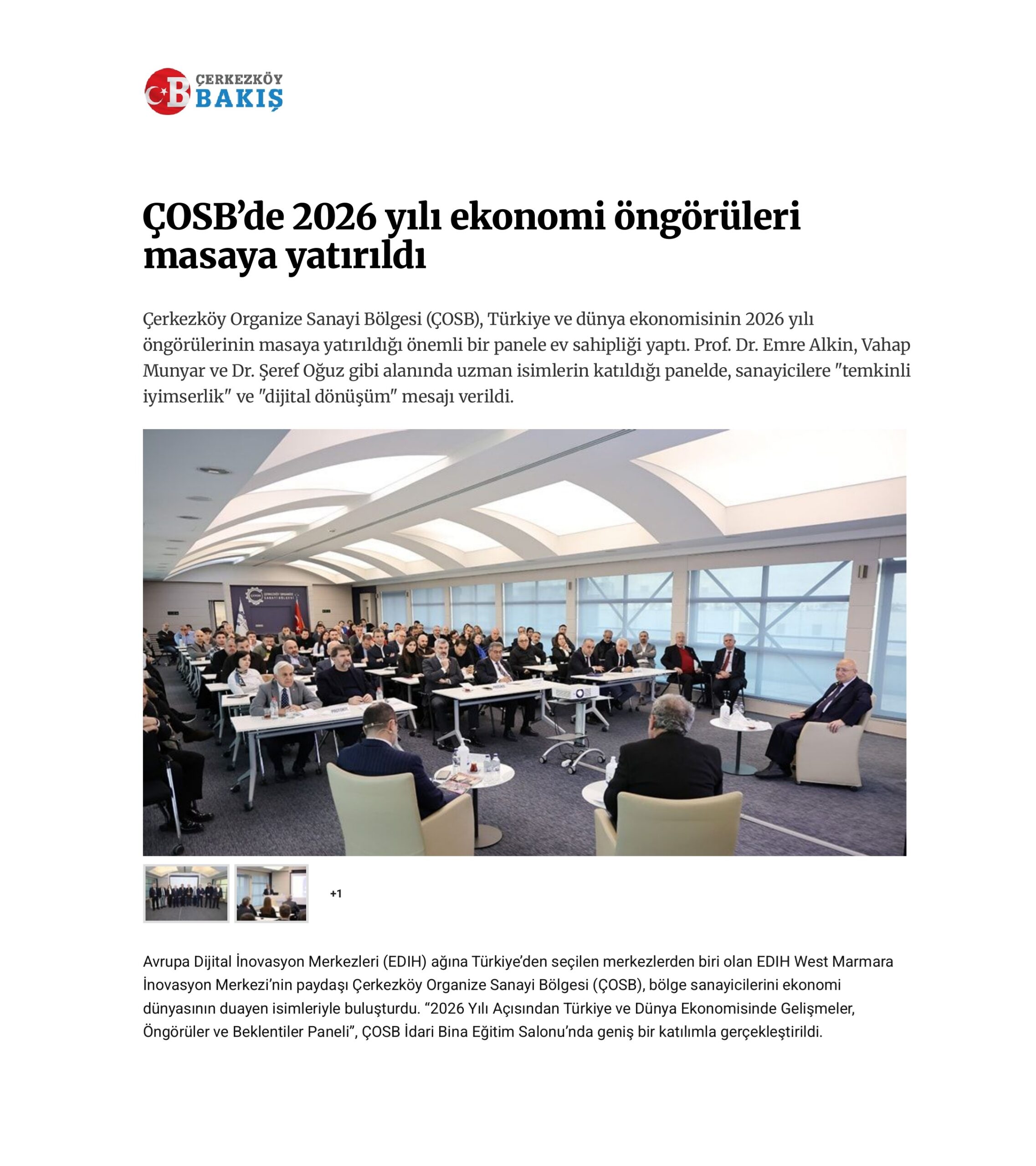 ÇOSB’de 2026 yılı ekonomi öngörüleri masaya yatırıldı