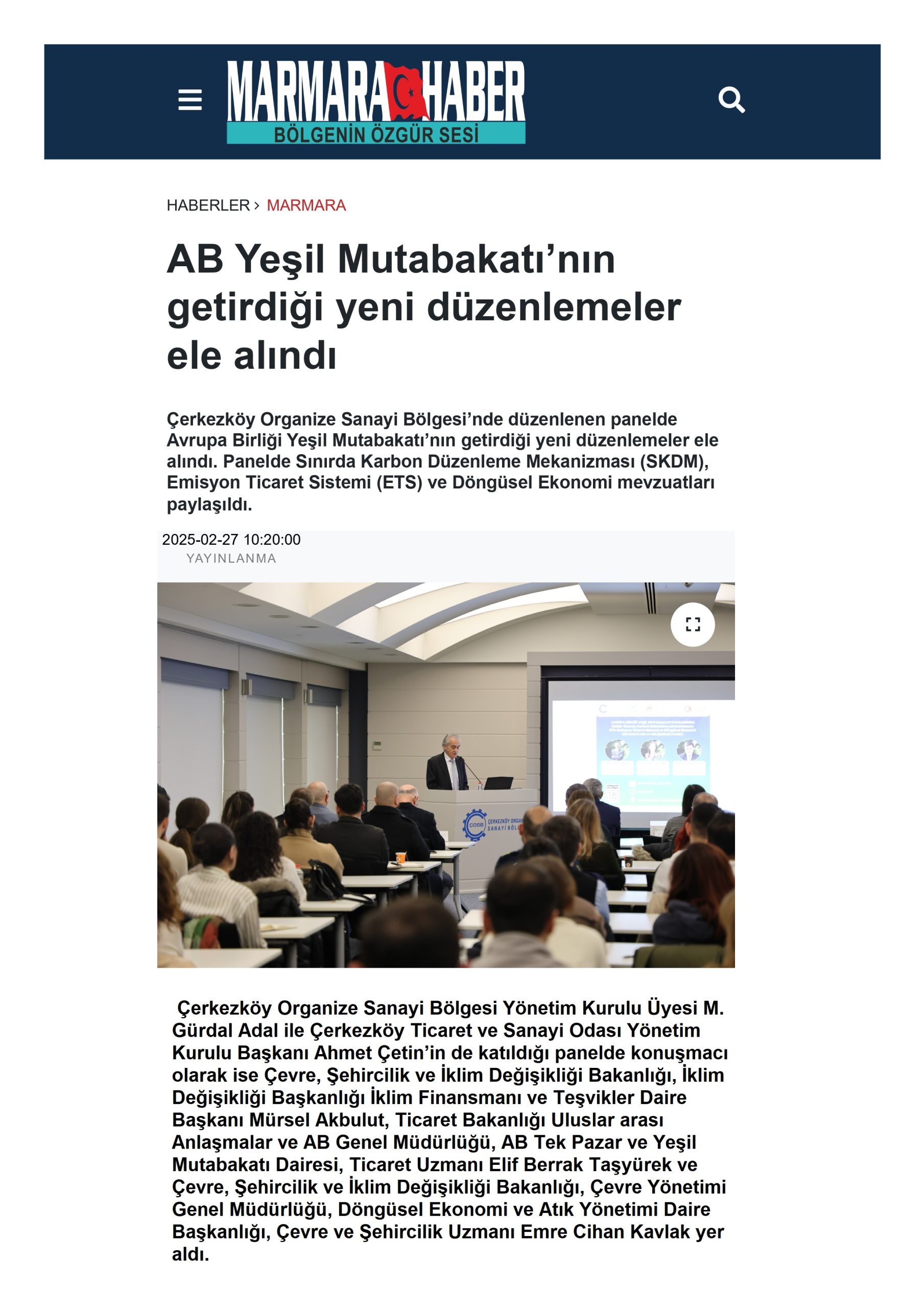 AB Yeşil Mutabakatı’nın getirdiği yeni düzenlemeler ele alındı