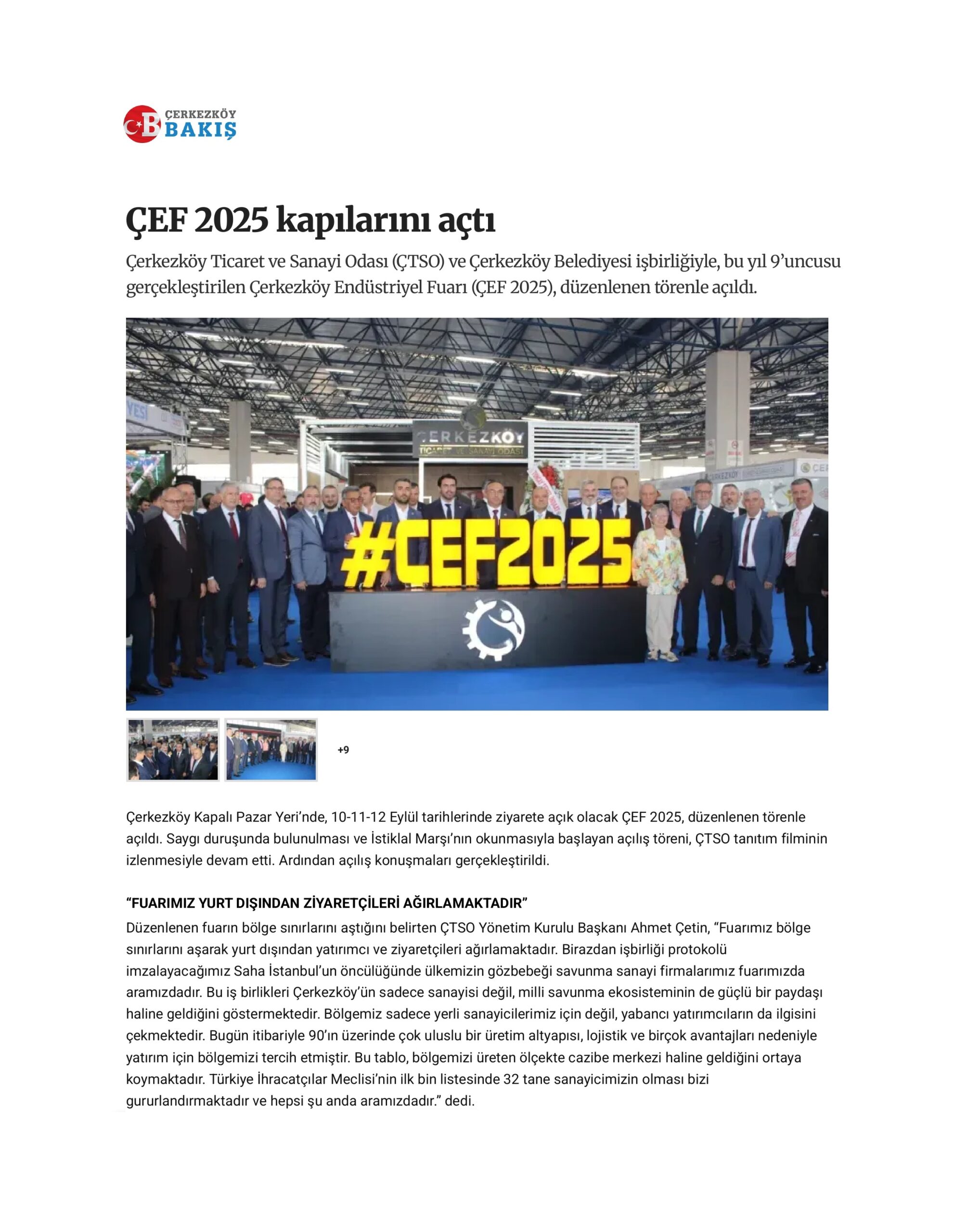 ÇEF 2025 kapılarını açtı