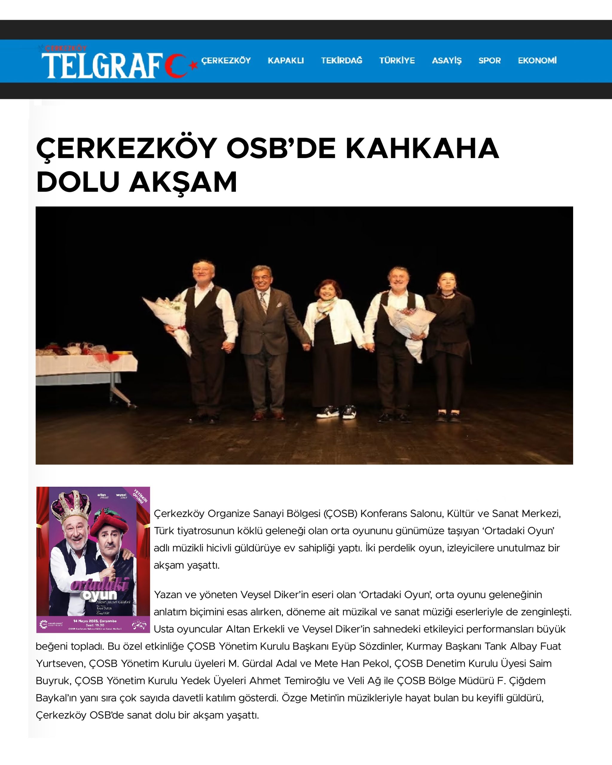 ÇERKEZKÖY OSB’DE KAHKAHA DOLU AKŞAM