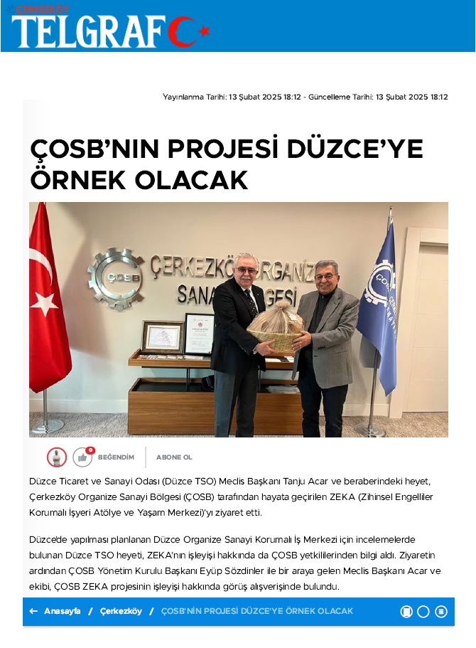 DÜZCE TSO - ÇOSB ZEKA