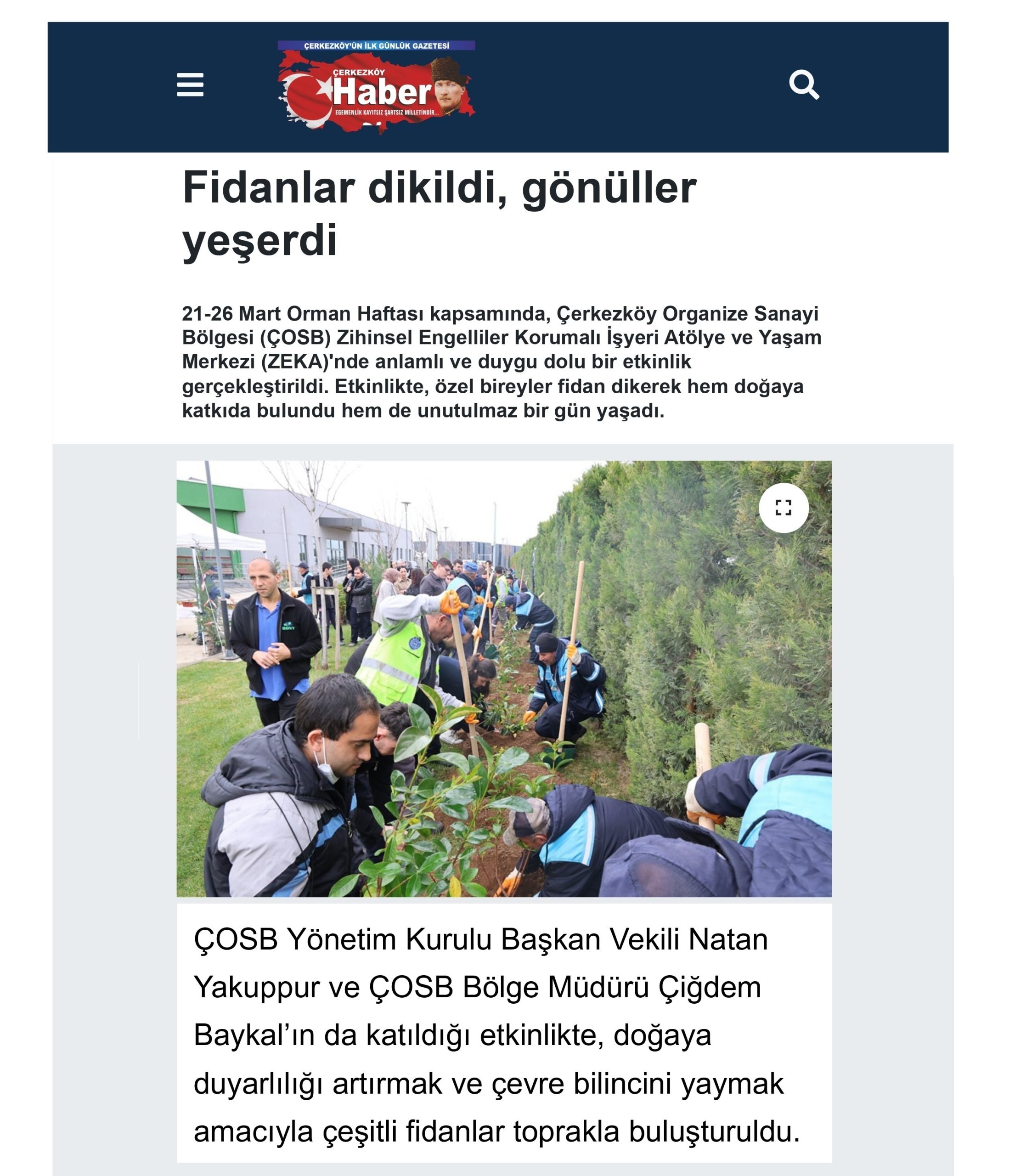Fidanlar dikildi, gönüller yeşerdi