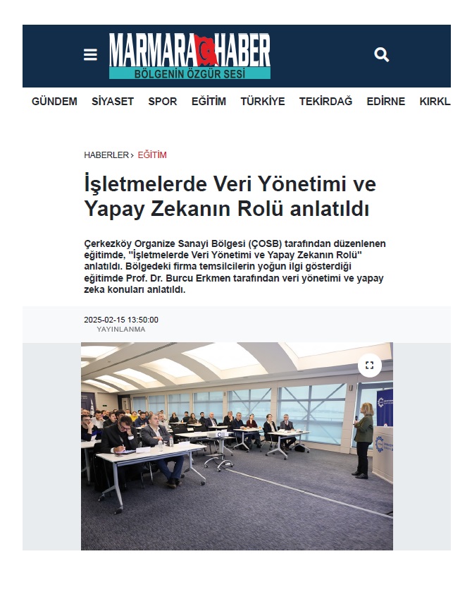 İşletmelerde Veri Yönetimi ve Yapay Zekanın Rolü anlatıldı