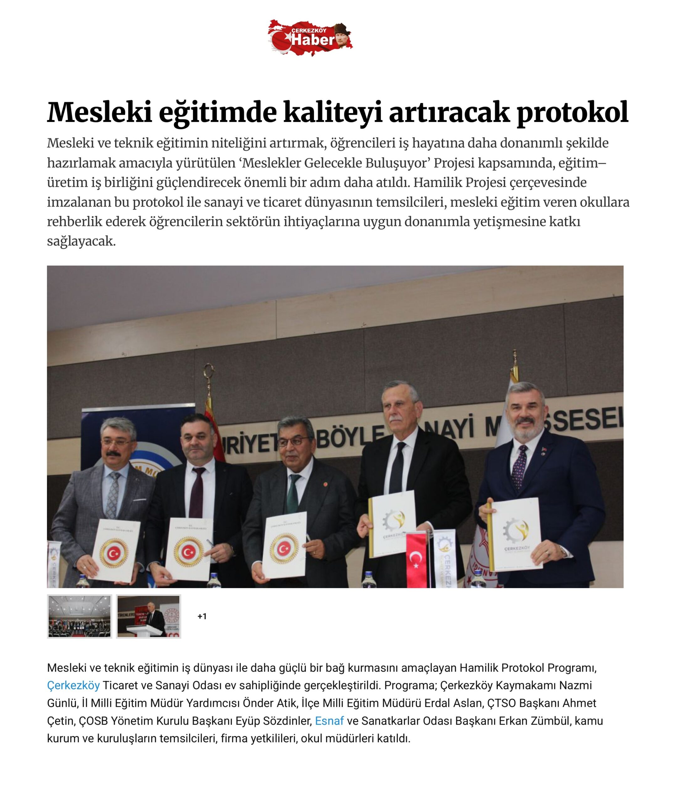Mesleki eğitimde kaliteyi artıracak protokol