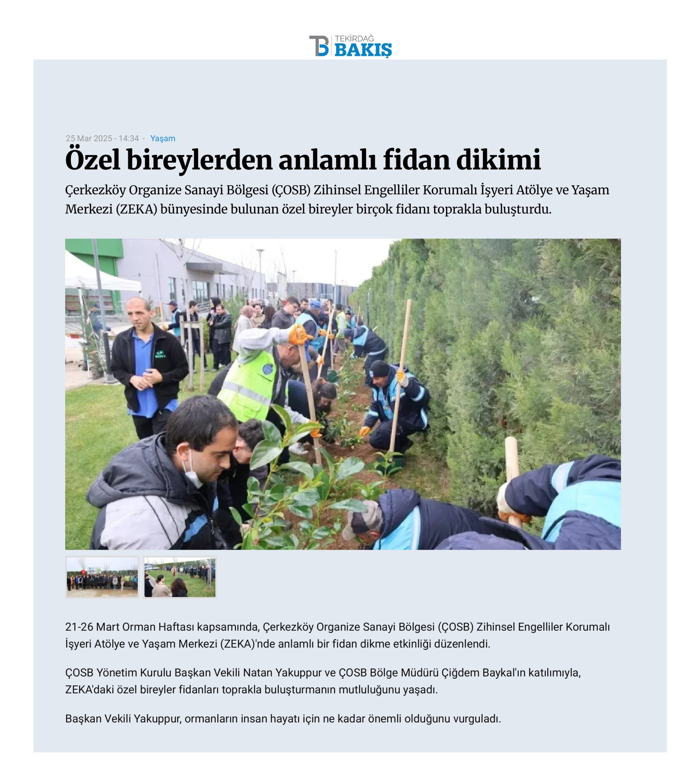 Özel bireylerden anlamlı fidan dikimi