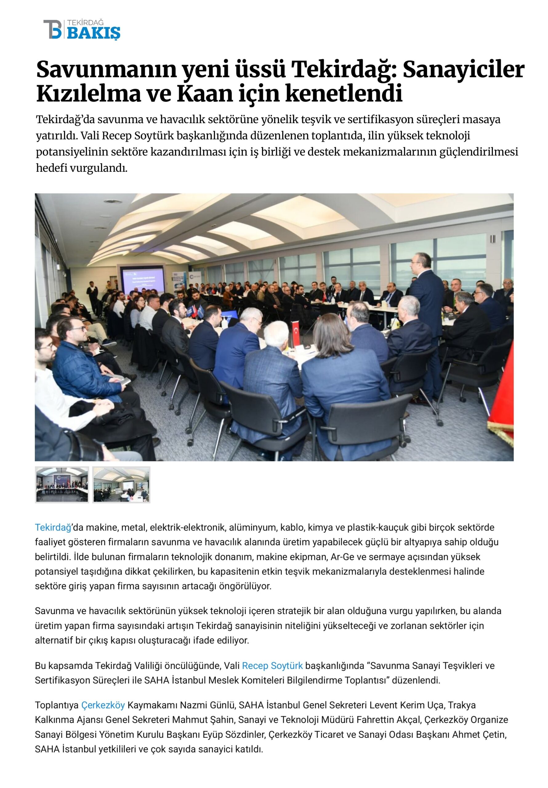 Savunmanın yeni üssü Tekirdağ: Sanayiciler Kızılelma ve Kaan için kenetlendi