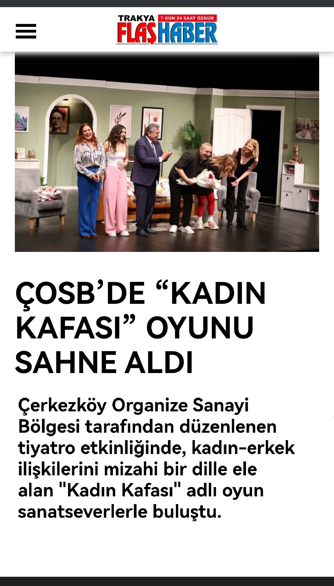 ÇOSB'DE “KADIN KAFASI” OYUNU SAHNE ALDI