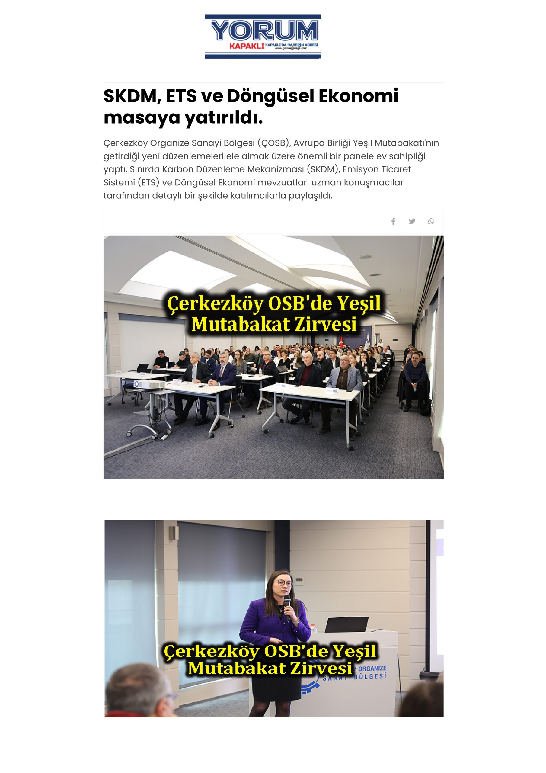 SKDM, ETS ve Döngüsel Ekonomi masaya yatırıldı.